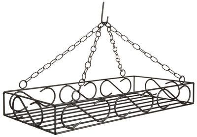 Pot & Pan RackLARGE WROUGHT IRON POT & PAN SCROLL RACK ~ Hanging Holder with 8 Forged S Hooks USAAmishAmish BlacksmithSaving Shepherd