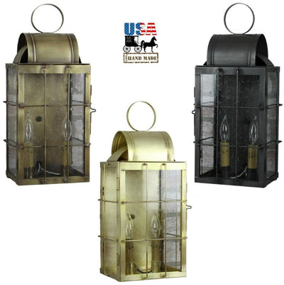 Country LightingBRASS OUTDOOR SCONCE - "Danbury" 2 Candle Light in 3 Finishes USAbrasscolonialSaving Shepherd