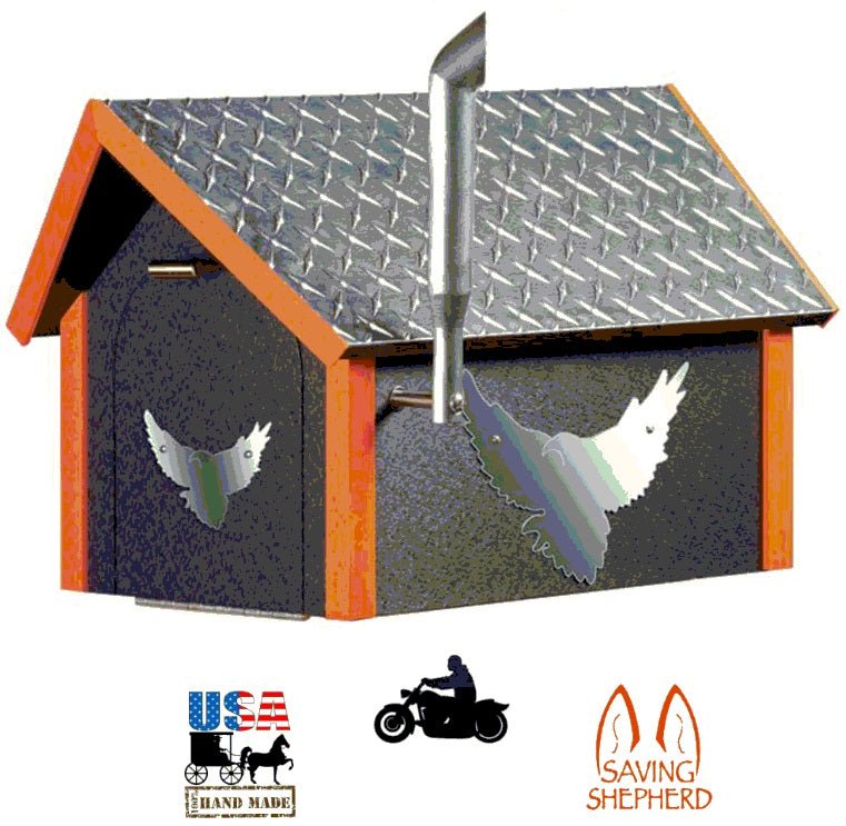Mailbox BIKER MAILBOX - Diamond Plate Black & Orange Poly – Saving Shepherd