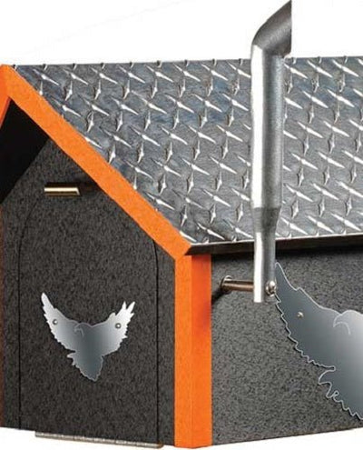 MailboxBIKER MAILBOX - Diamond Plate Black & Orange Poly HD MotorcyclemailboxmotocycleSaving Shepherd