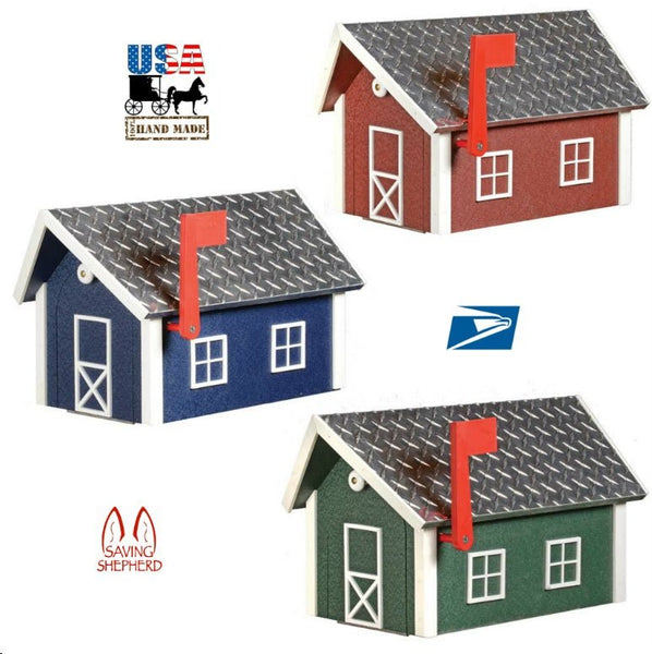 MailboxDELUXE DIAMOND PLATE MAILBOX - Weatherproof 100% Recycled Poly in 14 Colorsbarndiamond plateSaving Shepherd