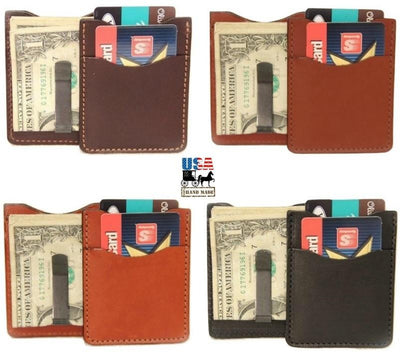 WalletDELUXE LEATHER CARD & MONEY CLIP - Minimalist Wallet in 5 Colorscard walletcredit cardSaving Shepherd