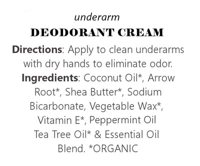 DeodorantOrganic Deodorant Cream ~ All Natural Vegan Blend - Aluminum and Chemical FreeACEbutterSaving Shepherd