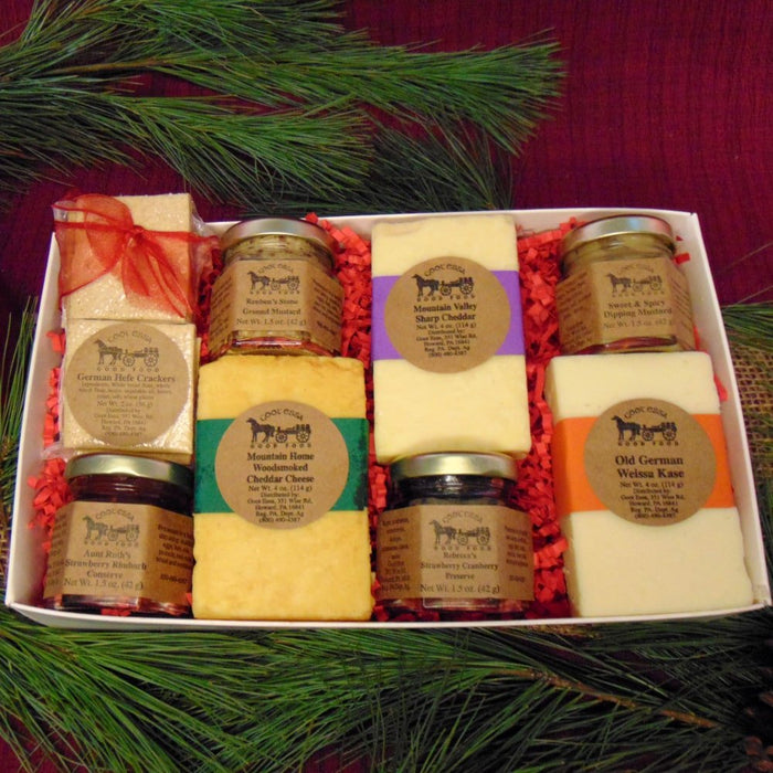 Food Gift BasketsDOWN HOME - Cheeses Condiments & Crackers in Gift BoxbundledelicacySaving Shepherd