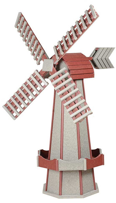 Windmill6½ FOOT JUMBO POLY WINDMILL - Dutch Garden Weather Vane in 22 Colors USAAmishoutdoorweather vaneDriftwood & CherrywoodSaving Shepherd