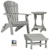 Outdoor Furniture3pc OUTDOOR PATIO SET - 4 Season Folding Chair, Ottoman & Candy Table in 19 ColorsAdirondackchairSaving Shepherd