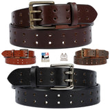 DUAL PRONG HEAVY DUTY BELT - Thick & Wide Classic Double Hole