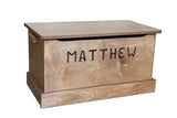 Engraved Wood Toy Box Personalized Playroom Furniture USA Handmade