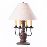 Country LightingCOLONIAL "CEDAR CREEK" TABLE LAMP with Ivory Linen Fabric Shade in 7 Distressed FinishesblackcandelabraSaving Shepherd