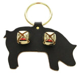 Door ChimeDOOR CHIME - LEATHER PIG with SLEIGH BELLS in 4 Colors - Amish Handmade in USAbellschimeschristmasBlackSaving Shepherd