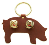 Door ChimeDOOR CHIME - LEATHER PIG with SLEIGH BELLS in 4 Colors - Amish Handmade in USAbellschimeschristmasBrownSaving Shepherd