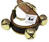 2 LAYER LEATHER STRAP w/ 4 SLEIGH BELLS - 5 Colors - Amish Handmade USA