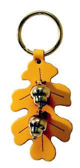 Door ChimeOAK LEAF DOOR CHIME - STITCHED LEATHER & SOLID BRASS ACORN BELLS in 5 ColorsautumbellSaving Shepherd