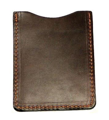 Handtooled LeatherLEATHER CARD HOLDER - DARK BROWN Minimalist Wallet - Amish Handmade in USAcard walletcredit cardSaving Shepherd