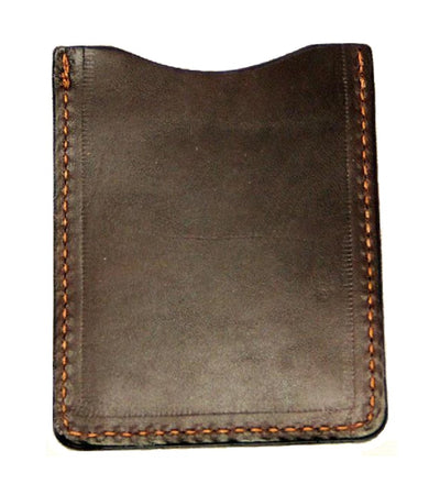 Handtooled LeatherLEATHER CARD HOLDER - DARK BROWN Minimalist Wallet - Amish Handmade in USAcard walletcredit cardSaving Shepherd