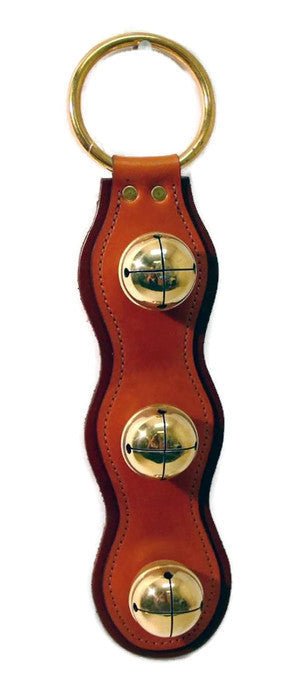 Door Chime2 LAYER LEATHER STRAP w/ 3 SOLID BRASS SLEIGH BELLS - 5 Colors - Amish Handmade USAbellbellsSaving Shepherd