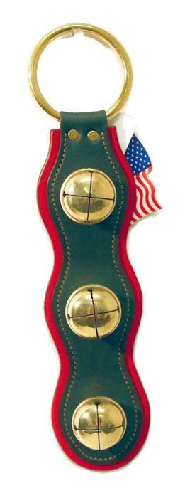 Door Chime2 LAYER LEATHER STRAP w/ 3 SOLID BRASS SLEIGH BELLS - 5 Colors - Amish Handmade USAbellbellsSaving Shepherd