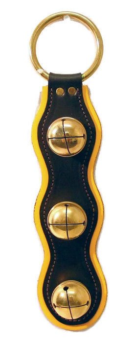 Door Chime2 LAYER LEATHER STRAP w/ 3 SOLID BRASS SLEIGH BELLS - 5 Colors - Amish Handmade USAbellbellsSaving Shepherd