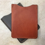 Handtooled LeatherLEATHER CARD HOLDER - CHESTNUT BROWN Minimalist Wallet - Amish Handmade in USAbrowncard walletSaving Shepherd