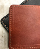 Handtooled LeatherLEATHER CARD HOLDER - CHESTNUT BROWN Minimalist Wallet - Amish Handmade in USAbrowncard walletSaving Shepherd