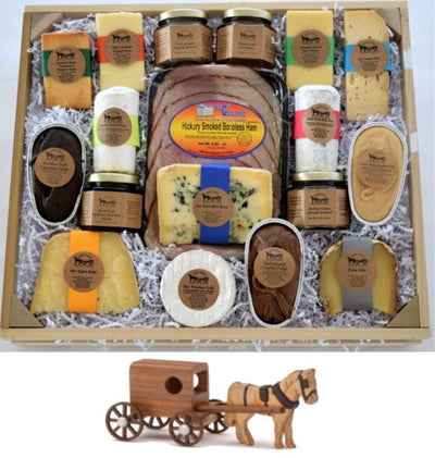 Food Gift BasketsFAMILY GIFT BASKET - Best of Cheese, Sweets & Condiments with Wood Toybundledelicacyfarm marketGift Basket with Horse & BuggySaving Shepherd