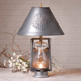 FARMER'S LAMP - Vintage Oil Lantern with Punched Tin Shade