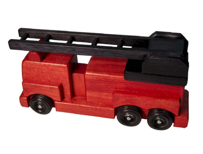 Wooden & Handcrafted ToysRED FIRE ENGINE LADDER TRUCK - Handmade Wood First Responder ToyAmishchildrenSaving Shepherd