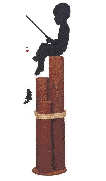 Lawn DecorFISHING CHILD SILHOUETTE - Boy or Girl Pier Post Lawn Ornamentlawn decorwhirligigwhirligigsBoySaving Shepherd
