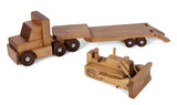 Wooden & Handcrafted ToysTRACTOR TRAILER with BULLDOZER - Handmade Wood Toy Set USAAmishbulldozerSaving Shepherd