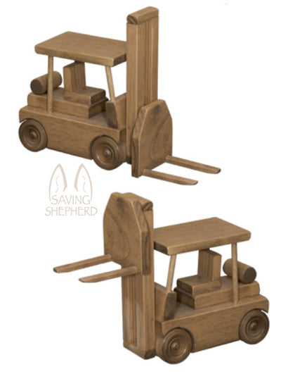 Wooden & Handcrafted ToysFORKLIFT with PALLET - Working Wood Construction Toy Truck USAAmishchildrenchildrensHarvestSaving Shepherd