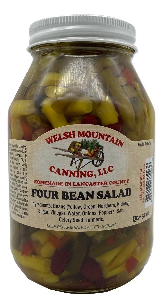 SaladFOUR BEAN SALAD - Delicious Mix in Sweet Brine Amish Homemadebeansdelicacyfarm marketPint (16 oz)1Saving Shepherd