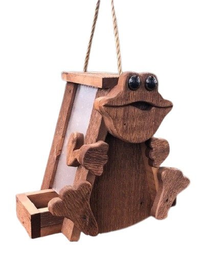 Bird FeederRUSTIC FROG BIRD FEEDER - Amish Handmade Mushroom Woodbirdbird feederSaving Shepherd