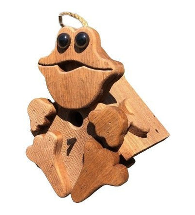 BirdhouseRUSTIC FROG BIRDHOUSE - Amish Handmade Mushroom Wood Housebirdbird houseSaving Shepherd