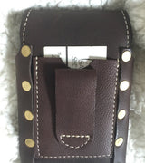 Handtooled LeatherHANDMADE LEATHER PHONE CASE & WALLET Dark w/ Stud Belt Holster iPHONE Plus GalaxyAmishbelt holsterSaving Shepherd