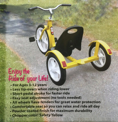 TricycleCHOPPER Style Tricycle - Amish Handcrafted Quality in 3 ColorsAmishWheelstricycleSaving Shepherd