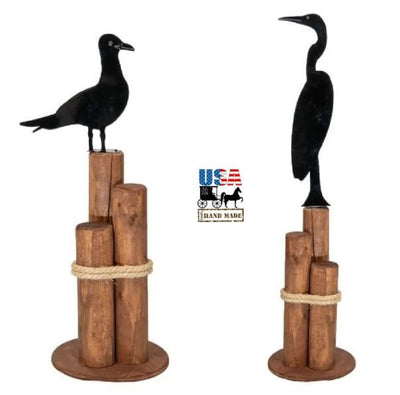Lawn DecorNAUTICAL PIER POST - Heron Seagull Silouhette Lawn Ornamentlawn decorpier postwhirligigHeronSaving Shepherd