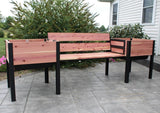 Outdoor Furniture2 RAISED GARDEN BEDS with 4' BENCH - Solid Red CedarbenchgardenSaving Shepherd