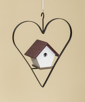 BirdhousesWREN BIRD HOUSE in IRON HEART HANGER ~ Amish Handmade in 12 Color Choicesbirdbird houseSaving Shepherd