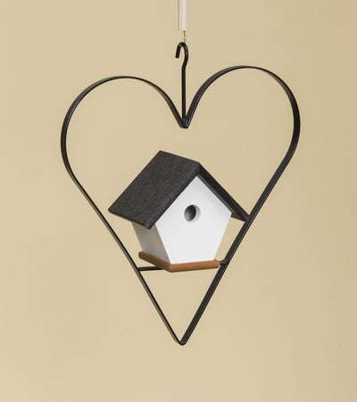 BirdhousesWREN BIRD HOUSE in IRON HEART HANGER ~ Amish Handmade in 12 Color Choicesbirdbird houseSaving Shepherd
