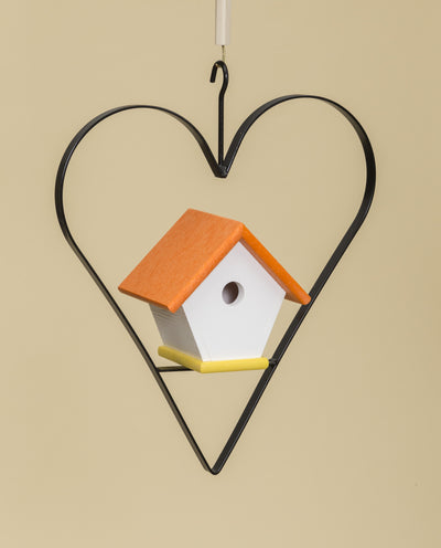 BirdhousesWREN BIRD HOUSE in IRON HEART HANGER ~ Amish Handmade in 12 Color Choicesbirdbird houseSaving Shepherd