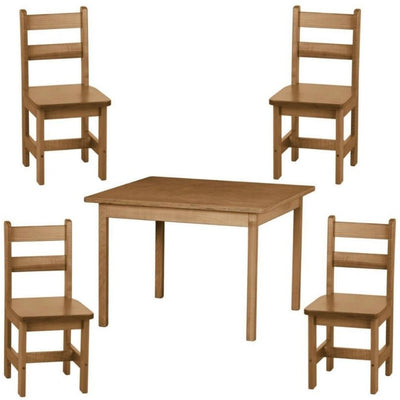 Handmade Children's Furniture4 CHAIRS & TABLE 5pc PLAY SET - Handmade Wood Toy Furniture - WHITE or HARVEST Finishactivity tablechairchairsHarvestSaving Shepherd