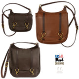EQUESTRIAN LEATHER PURSE - Double Horse Hoofpick Shoulder Bag - 3 Sizes & Colors