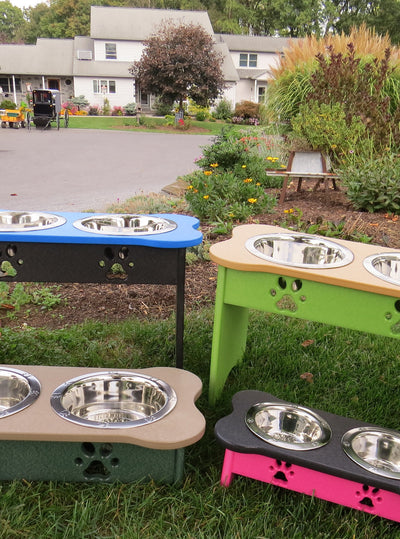 Elevated Poly Dog Bone Feeder Stand ~ CUSTOM COLORS AND SIZES ~ 15" TALL