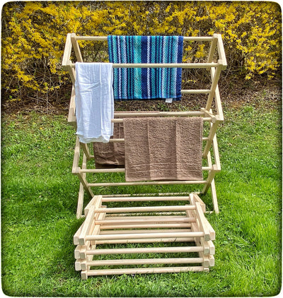 Drying RackAMISH FOLDING DRYING RACK - 37½" Handmade Maple Wood Clothes Laundry HangerclothesdryingSaving Shepherd