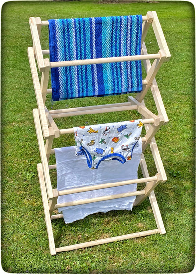 Drying RackAMISH FOLDING DRYING RACK - 37½" Handmade Maple Wood Clothes Laundry HangerclothesdryingSaving Shepherd