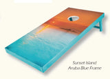 ISLAND SUNSET CORN HOLE - Deluxe Poly Lumber Game Set