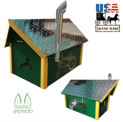 MailboxCOUNTRY TRACTOR MAILBOX - Diamond Plate Green & Yellow Poly Mail BoxmailboxmotocycleSaving Shepherd