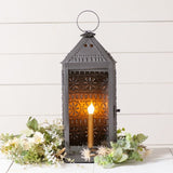 Country LightingTall Harbor Pierced Tin Lantern - Colonial Accent Light in Smokey Blackaccent lightaccent lightingSaving Shepherd