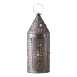 Country Lighting21" LANTERN LIGHT - Punched Tin Lamp in Smokey BlackSaving Shepherd