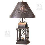 Table LampKEEPING ROOM LAMP - Punched Willow Tin Shade with 3-Way SwitchlampLightingSaving Shepherd